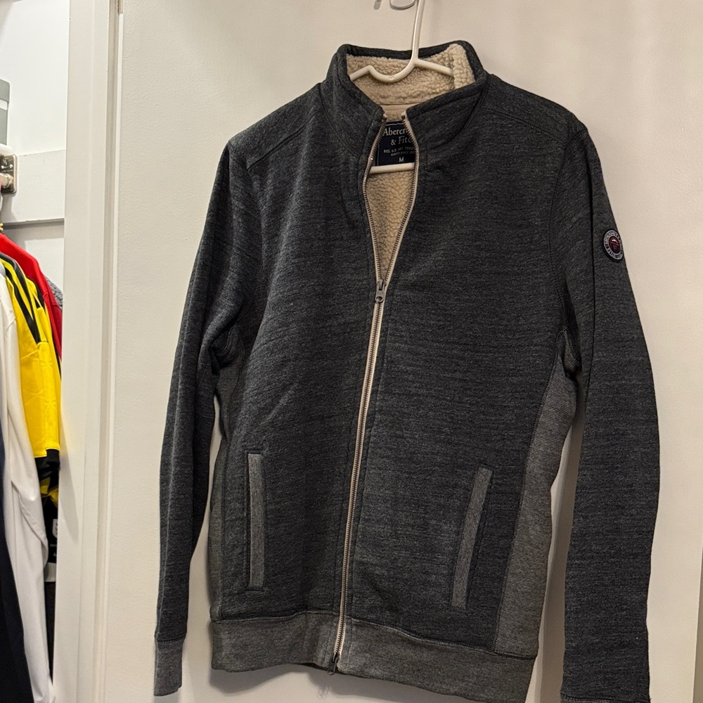 Abercrombie & Fitch Dark Gray Zip-Up Sweater Never Worn